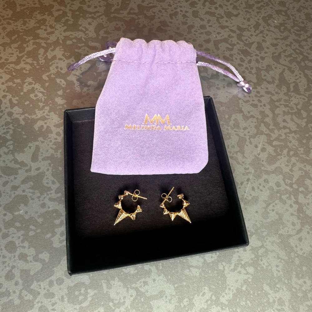 Melinda Maria Gabriella Pavé Spiked Hoops